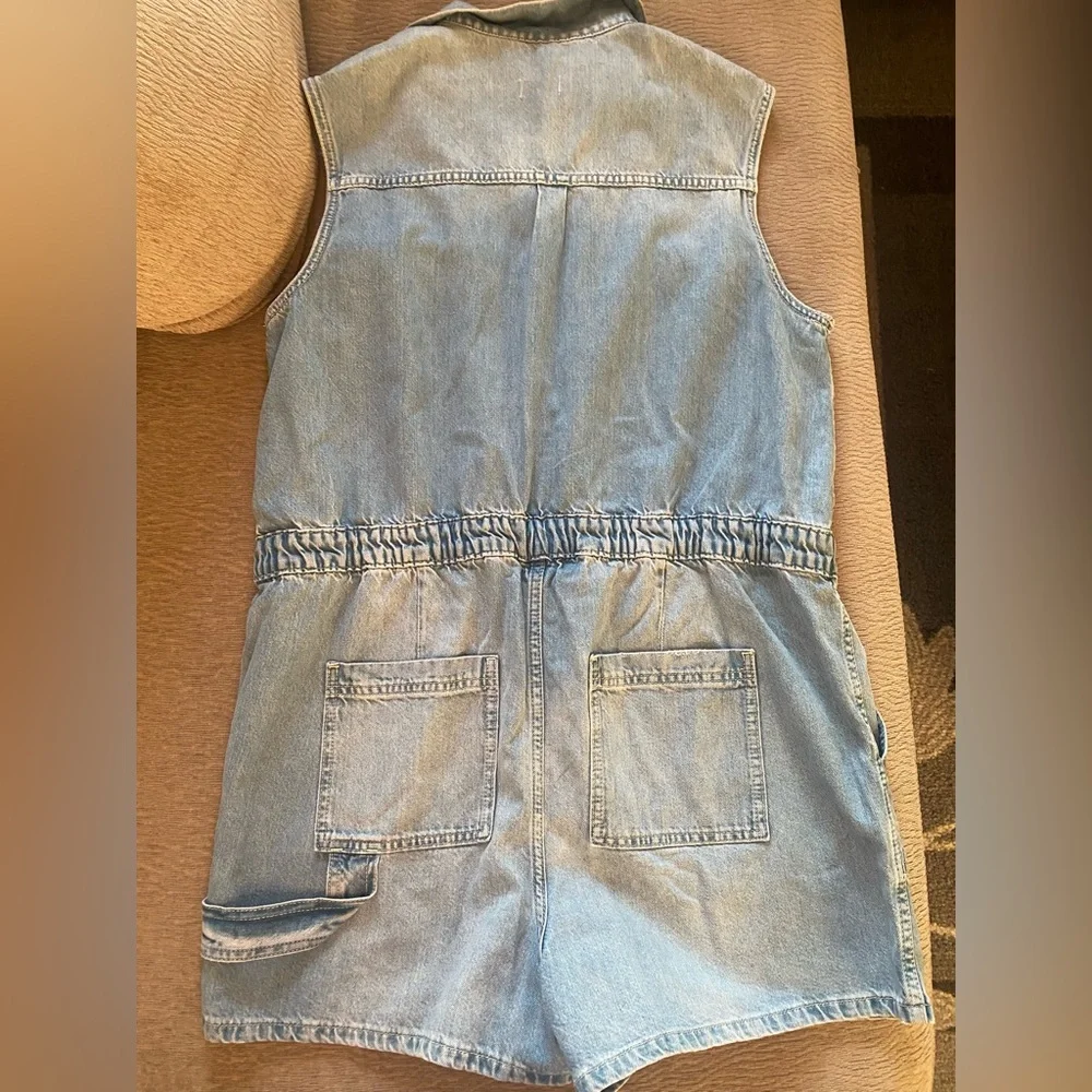 ANA Denim Sleeveless Romper - Size L - EUC